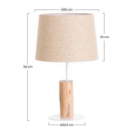 Lámpara de Mesa Natural Pristino 35x35x58cm O91 Lámparas de Mesa 4