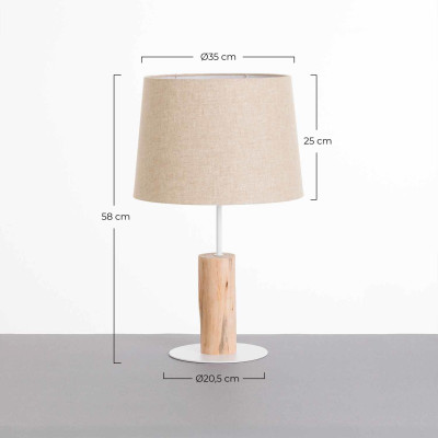 Lámpara de Mesa Natural Pristino 35x35x58cm O91 Lámparas de Mesa 6