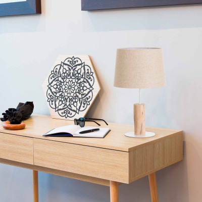 Lámpara de Mesa Natural Pristino 35x35x58cm O91 Lámparas de Mesa 7