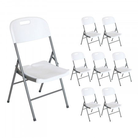 Pack 8 Cadeiras dobráveis com pega 47x58x87cm Thinia Home