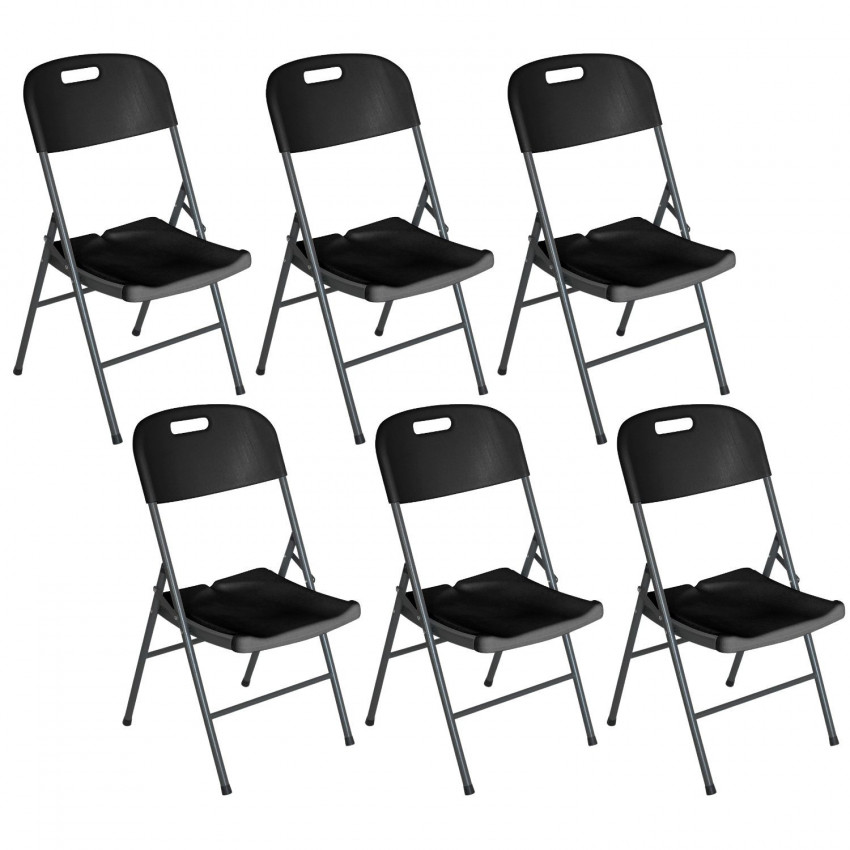 Pack 6 Sillas Plegables con Asa 47x58x87cm Thinia Home Sillas Plegables 6