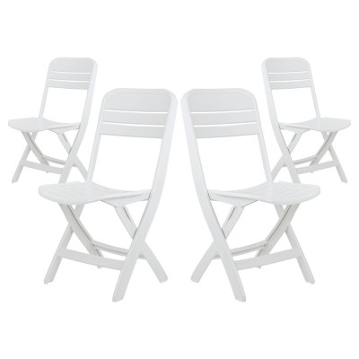 Pack 4 Sillas Plegables Bliss Blancas 52x40x82cm O91 Sillas y Sillones de Exterior 1