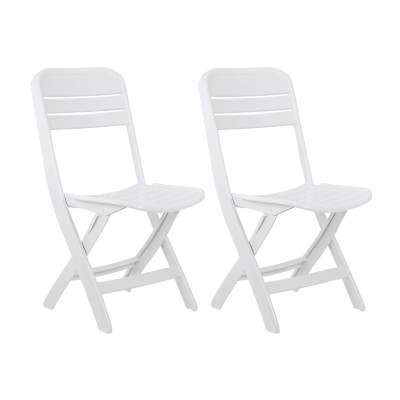 Pack 2 Sillas Plegables Bliss Blancas 52x40x82cm Thinia Home Sillas de Jardín 1