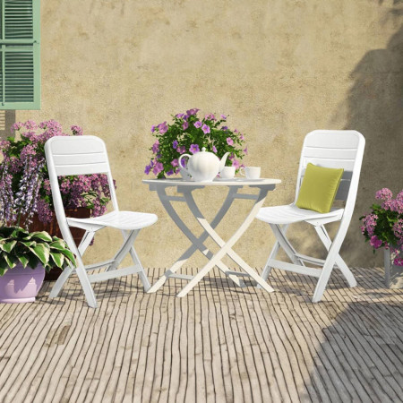 Pack 2 Sillas Plegables Bliss Blancas 52x40x82cm Thinia Home Sillas de Jardín 5