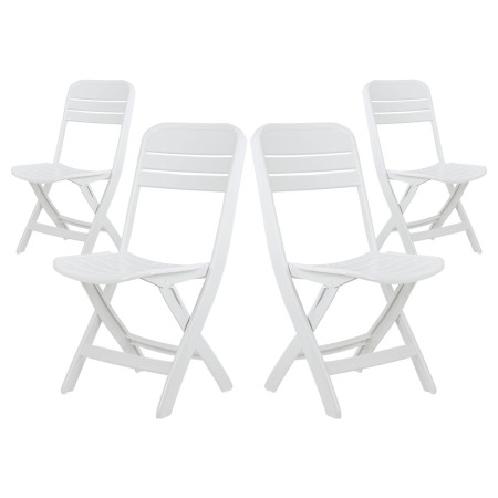 Pack 4 Sillas Plegables Bliss Blancas 52x40x82cm Thinia Home Sillas de Jardín 1