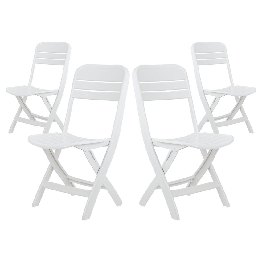 Pack 4 Sillas Plegables Bliss Blancas 52x40x82cm Thinia Home Sillas de Jardín 1
