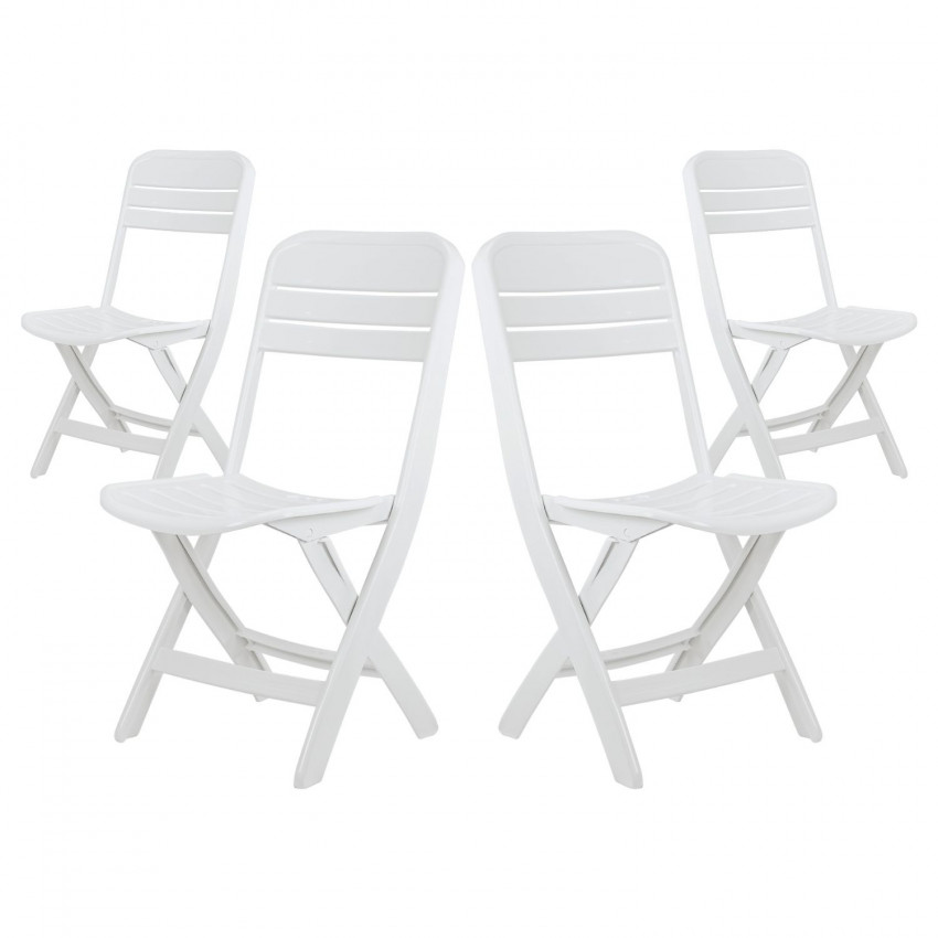 Pack 4 Sillas Plegables Bliss Blancas 52x40x82cm Thinia Home Sillas y Sillones de Exterior 1