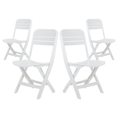 Pack 4 Sillas Plegables Bliss Blancas 52x40x82cm Thinia Home Sillas de Jardín 1