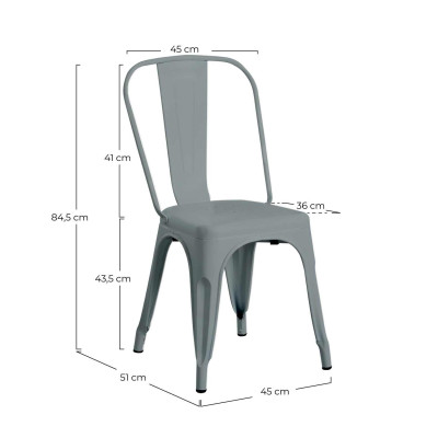 Pack 4 Sillas Industriales Strong 45x54x85cm Thinia Home Mobiliario Hostelería Interior 27