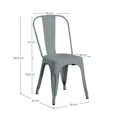 Pack 4 Sillas Industriales Strong 45x54x85cm Thinia Home Sillas de Comedor 27