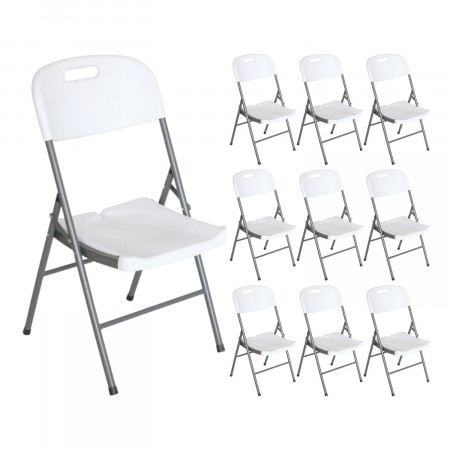 Conjunto de 10 cadeiras dobráveis com pega 47x58x87cm Thinia Home