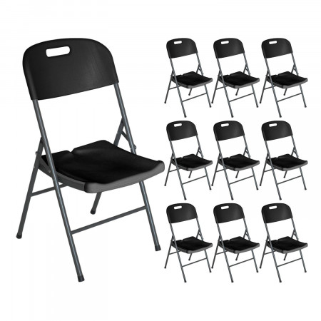 Conjunto de 10 cadeiras dobráveis com pega 47x58x87cm Thinia Home