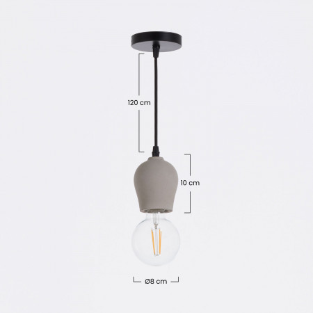 Lámpara de Techo Zory Gris 8x8x10cm O91 Pendels 6