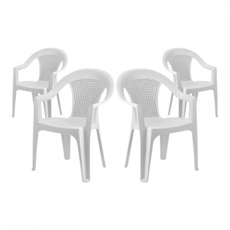 Pack 4 cadeiras com apoios de braços Stack 56x75x79cm 7house