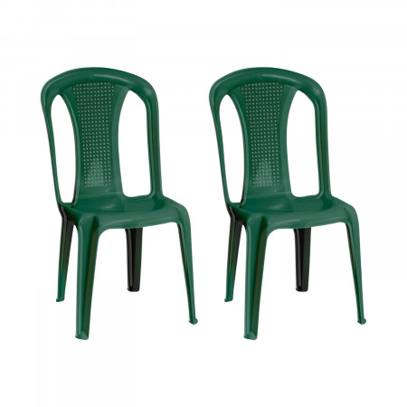 Pack 2 Cadeiras de exterior empilháveis sem braços Napoli 42x49x88cm O91