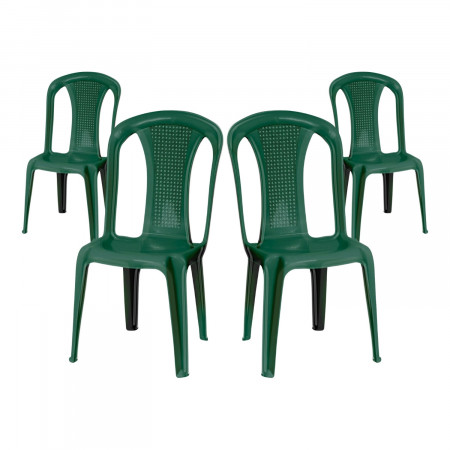 Pack 4 cadeiras empilháveis para exterior sem braços Napoli 42x49x88cm O91