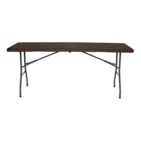 Mesa Plegable Portátil Resina 180cm Marrón Efecto Madera 7house Mesas Plegables 2