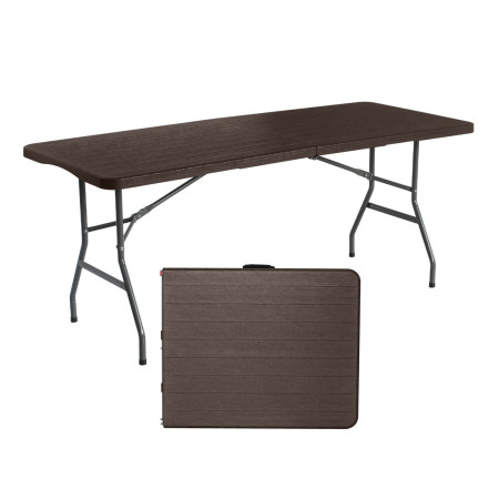 Conjunto Plegable Mesa con 2 Bancos de 180cm Catering Efecto Madera 7house Conjuntos de Jardín 2