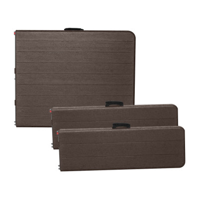 Conjunto Plegable Mesa con 2 Bancos de 180cm Catering Efecto Madera 7house Conjuntos de Jardín 4