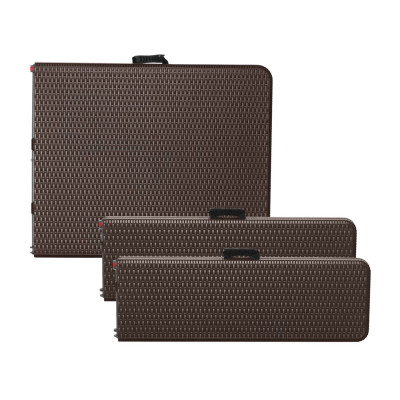 Conjunto Plegable Mesa con 2 Bancos de 180cm Catering Efecto Ratán 7house Conjuntos de Jardín 4