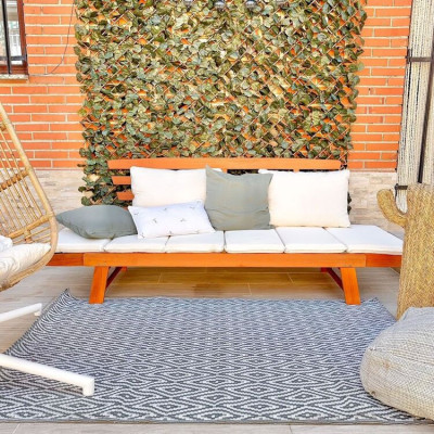 Banco de Jardín Modular con Cojines Merida Madera de Acacia 212x69x80cm Thinia Home Bancos y Sofás de Exterior 4