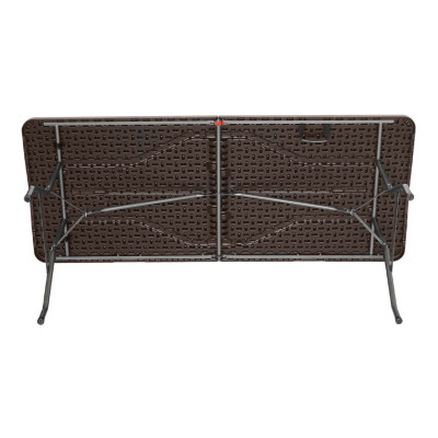 Mesa Plegable Portátil Resina 180cm Marrón Efecto Madera O91 Mesas Plegables 4