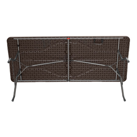 Pack 2 Mesas Plegables Rectangulares para Catering Efecto Madera 180x74cm Thinia Home Mesas de Jardín 4