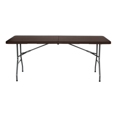 Mesa Plegable Rectangular para Catering Efecto Ratán 180x74cm Thinia Home Mesas de Jardín 2