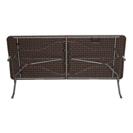 Pack 2 Mesas Plegables Rectangulares para Catering Efecto Ratán 180x74cm Thinia Home Mesas de Jardín 4
