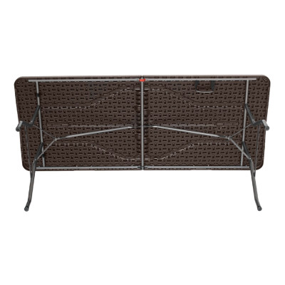 Pack 2 Mesas Plegables Rectangulares para Catering Efecto Ratán 180x74cm Thinia Home Mesas de Jardín 4