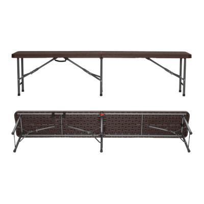 Banco Plegable Catering Efecto Madera 180x28x43cm O91 Bancos y Sofás de Exterior 2