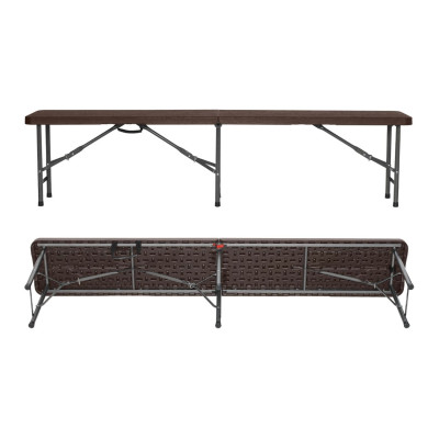 Pack 2 Bancos Plegables Catering Efecto Madera 180x28x43cm Thinia Home Bancos de Jardín 2
