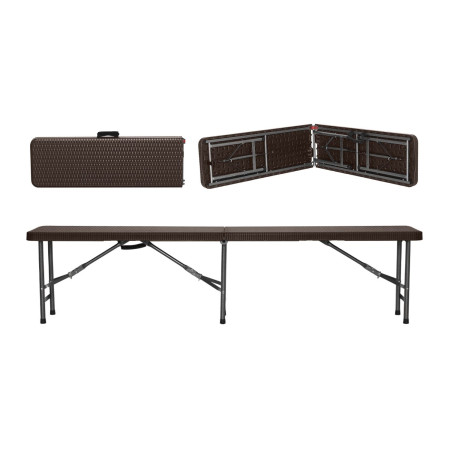 Banco Plegable Catering Efecto Ratán 180x28x43cm Thinia Home Bancos de Jardín 5