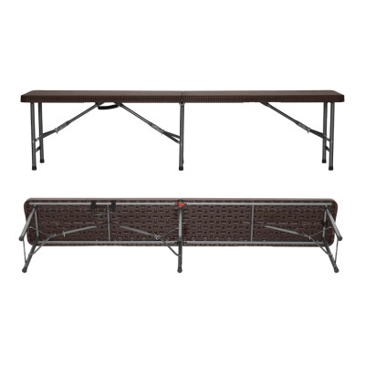 Pack 2 Bancos Plegables Catering Efecto Ratán 180x28x43cm Thinia Home Bancos de Jardín 2
