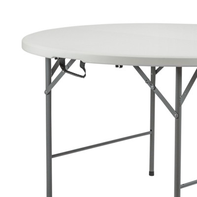 Mesa Plegable Portátil Resina Ø150cm Blanco Efecto Granito 7house Mesas Plegables 2