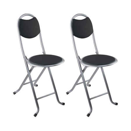 Pack 2 Taburetes Plegables con Respaldo 32x36x73.5cm 7house Taburetes 1