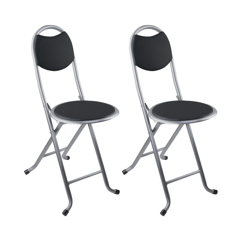 Pack 2 Taburetes Plegables con Respaldo 32x36x73.5cm 7house Taburetes 1