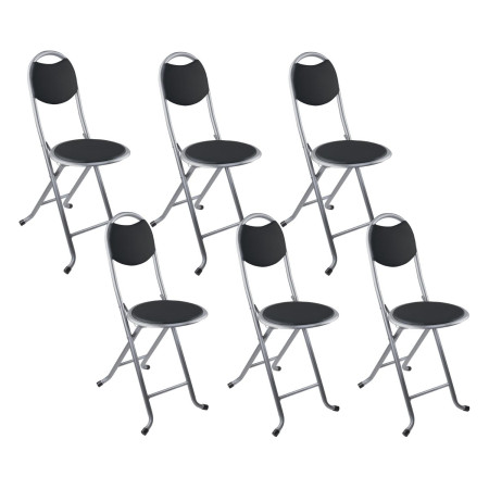 Pack 6 Taburetes Plegables con Respaldo 32x36x73.5cm 7house Taburetes 1