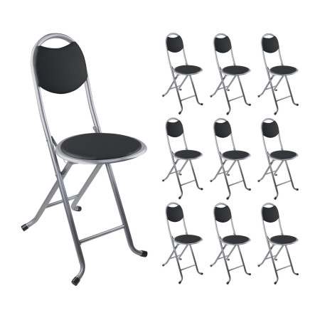 Pack 10 Taburetes Plegables con Respaldo 32x36x73.5cm 7house Taburetes 1