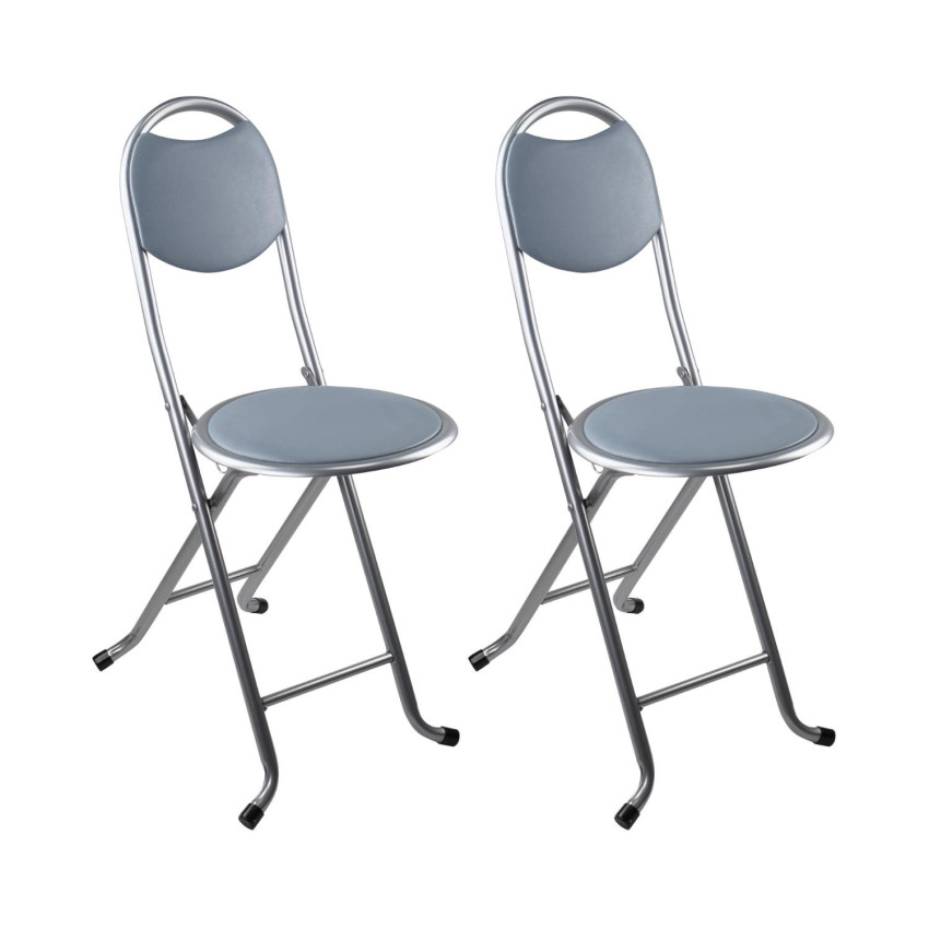Pack 2 Taburetes Plegables con Respaldo 32x36x73.5cm 7house Taburetes 7