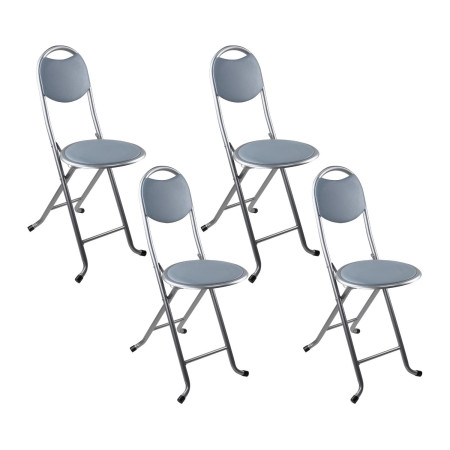Pack 4 Taburetes Plegables con Respaldo 32x36x73.5cm 7house Taburetes 1