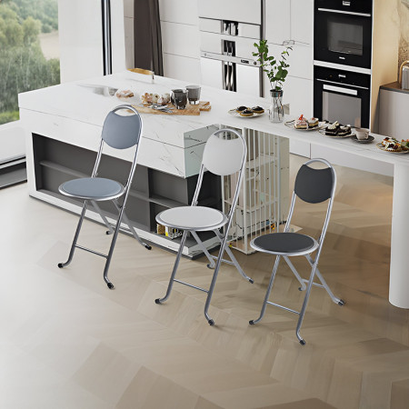 Pack 4 Taburetes Plegables con Respaldo 32x36x73.5cm 7house Taburetes 12
