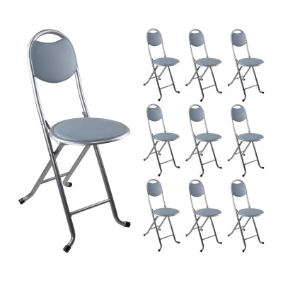 Pack 10 Taburetes Plegables con Respaldo 32x36x73.5cm 7house Taburetes 7