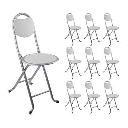 Pack 10 Taburetes Plegables con Respaldo 32x36x73.5cm 7house Taburetes 1
