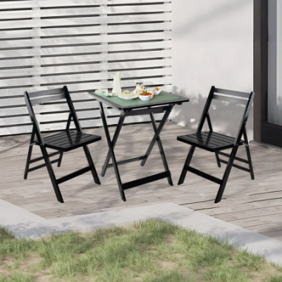 Silla Plegable de Madera de Bambú Biano 46x44x78cm O91 Sillas Plegables 12