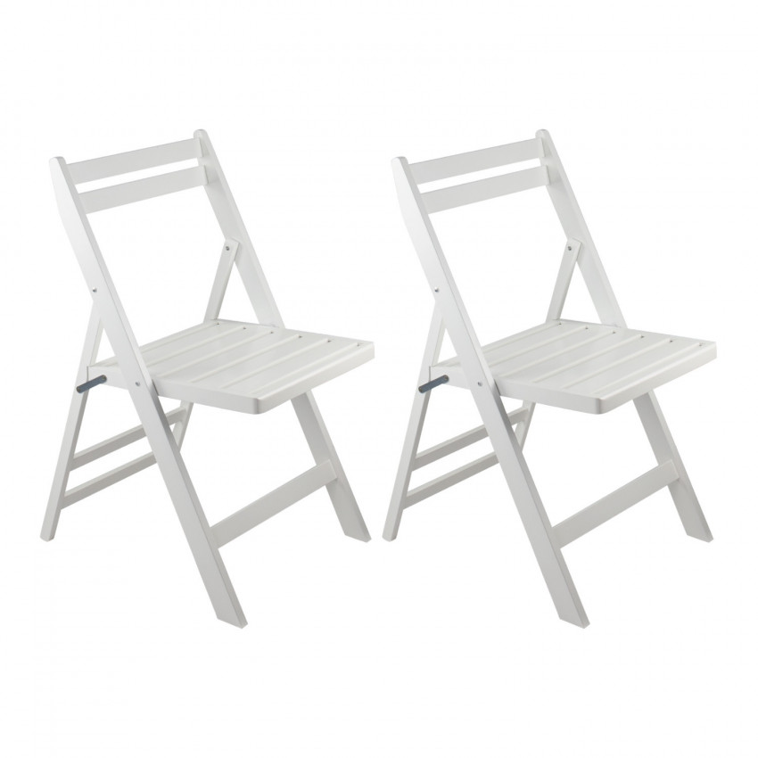 Pack 2 Sillas Plegables de Madera de Bambú Biano 46x44x78cm O91 Sillas Plegables 13