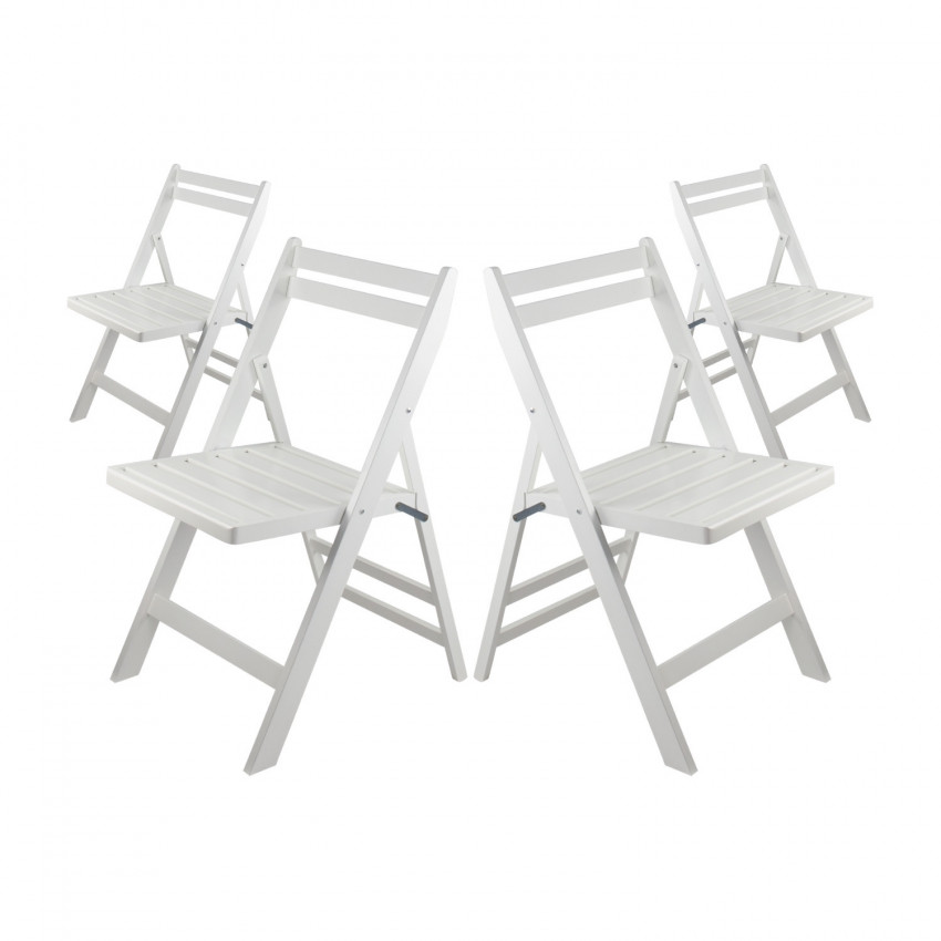 Pack 4 Sillas Plegables de Madera de Bambú Biano 46x44x78cm O91 Sillas Plegables 13