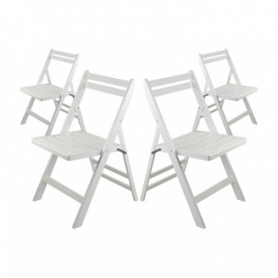 Pack 4 Sillas Plegables de Madera de Bambú Biano 46x44x78cm O91 Sillas Plegables 13