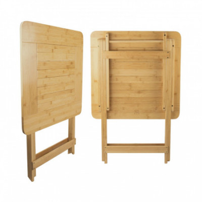 Conjunto de Terraza Plegable Mesa Cuadrada y 2 Sillas Biano Madera de Bambú 7house Conjuntos para Terrazas 5