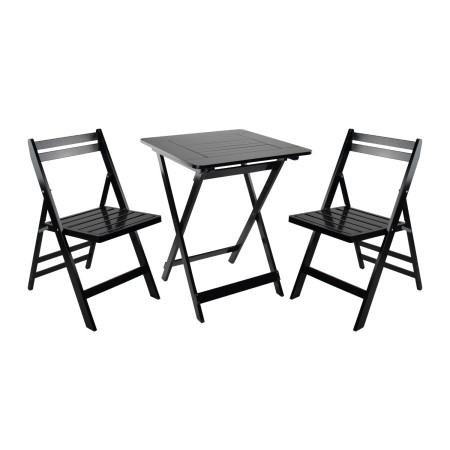 Conjunto de Terraza Plegable Mesa Cuadrada y 2 Sillas Biano Madera de Bambú 7house Conjuntos para Terrazas 7